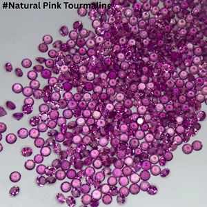 Tourmaline rose naturelle en gros, taille ronde facettée, pierres précieuses brutes pour la fabrication de bijoux, petite taille, de 1 mm à 3 mm - Product Image 3