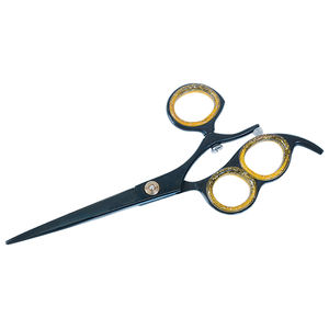 Ciseaux à cheveux à trois trous avec poignée ronde réglable, pour couper, tailler et coiffer, revêtement en poudre, ciseaux de barbier - Product Image 1