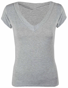 Camisetas Lisas con Cuello en V Profundo para Mujer al por Mayor, Camisetas de Alta Calidad 100% Algodón con Cuello en V, el Mejor Estampado para Camisetas de Mujer - Product Image 5