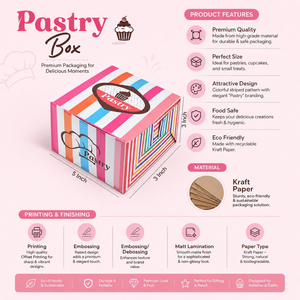 Custom Printed Cupcake Packaging <b>Box</b> | Bakery Pastry <b>Cookie</b> Moon Cake Gift <b>Box</b> with Window for Muffins Desserts and Packaging - Product Image 5