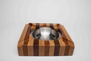 Cendrier à cigares en bois d'acacia massif, design classique artisanal, 4 fentes avec nœud en acier inoxydable - Product Image 5