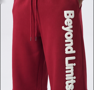 Men's Fleece <b>Puff</b> Print Sweat Pants Mid Drawstring Waist Loose Fit Full Length Trousers Casual Wear 100% Cotton Sweatpants Men - Product Image 5