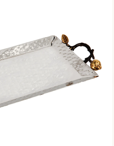 Bandeja Decorativa para Hotel en Oferta, con Asas Esculpidas en Metal Martillado con Forma de Granadas, Pieza Auténtica Personalizada - Product Image 6