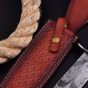 Couteau de chasse à lame fixe en acier Damas avec finition artisanale, couteau d'aventure pour l'extérieur, pour les commandes OEM, ODM et en gros - Product Image 6