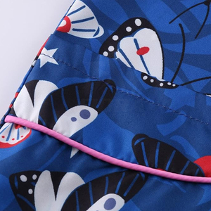 Fashion Blue Red White Graphic Butterfly <b>Nursing</b> Scrub Top Asymmetrical Neckline Healthcare Uniform for Doctors & Dental Clinics - Product Image 4