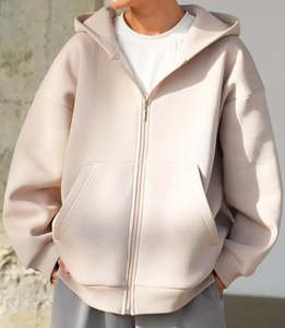 Sweat-shirt à capuche anti-rides pour femme avec logo, vente en gros, streetwear vierge, sweats à capuche vintage personnalisés avec fermeture éclair - Product Image 3