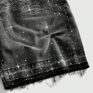 Shorts en jean personnalisés pour hommes et femmes, respirants, décontractés, longueur genou, quatre poches, coton, streetwear - Product Image 3