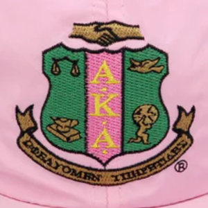 AKA Featherlite <b>Hat</b> Pink Adjustable Baseball <b>Cap</b> with Green Embroidered Crest Lightweight Sorority Casual Headwear - Product Image 6