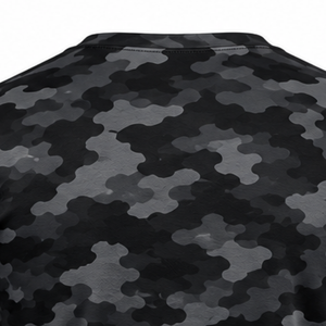 Custom <b>Black</b> Camo T <b>Shirt</b> <b>Men</b> Short Sleeve Crew Neck Camouflage Printed Sports Training Gym Workout Performance Athletic Wear - Product Image 6