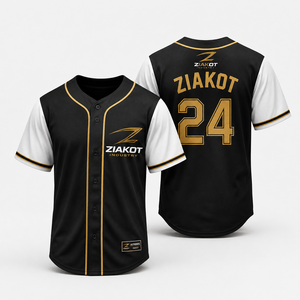 เสื้อเบสบอลผู้ชาย ZIAKOT สีน้ำเงินลายทาง แขนสั้น ติดกระดุมด้านหน้า ชุดกีฬาของแท้ ทรงพอดีตัว - Product Image 3