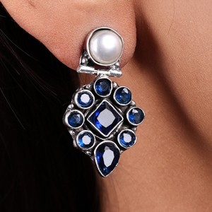 Pendientes Colgantes de Perlas Oxidadas al por Mayor para Amantes de la Joyería |   Joyería Étnica Hecha a Mano con Baño de Plata Antigua |   Pendientes Boho de Moda al por Mayor - Product Image 3