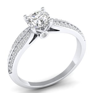 Bague de fiançailles en or massif 14 carats avec diamant certifié IGI, prix de gros REYES, pour femme, cadeau d'anniversaire, bijoux fins - Product Image 2