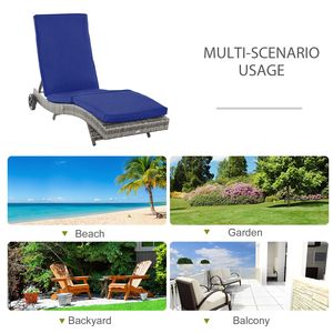 Adjustable Outdoor Wicker Chaise Lounge Chair Modern PE Rattan Design PE Rattan Aluminum <b>Plastic</b> Backrest <b>Wheels</b> for Hotels - Product Image 4