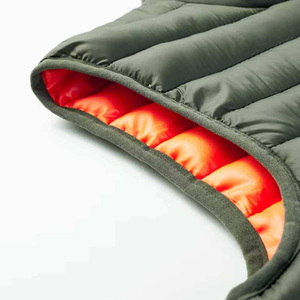 Premium Quality Men's Green Stand Collar Puffer Vest Zipper Closure Solid Color Windproof Casual Outerwear Polyester Wadding - Product Image 5
