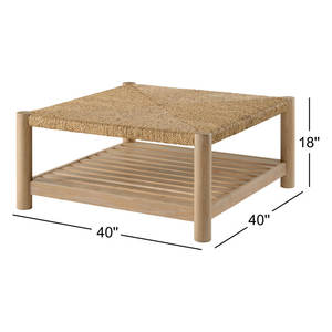 Mesa de centro de cóctel cuadrada tejida - Product Image 6