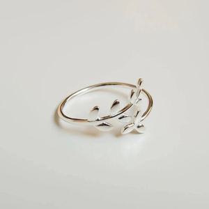 Bague feuille au design tendance, argent sterling 925, style bohème, empilable, ouverte, pour femme, fille, cadeau de fiançailles, anniversaire, pour elle - Product Image 4