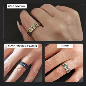 BOJ 001 Bague de diplôme unisexe personnalisée vintage en moissanite, certifiée, sertie à griffes en argent, plaquée rhodium, pour les diplômes universitaires et supérieurs - Product Image 4