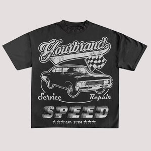 Your brand Men's <b>Purple</b> Short Sleeve T-Shirt With Car Print Casual O-Neck Jersey Cotton <b>Top</b> Regular Fit - Product Image 6