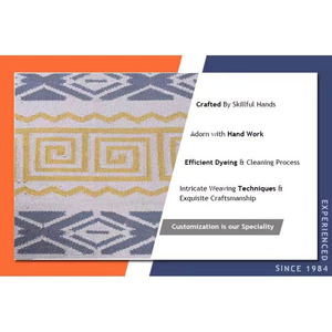 Tapis floral indien abstrait en fibre de coton naturel tissé à la main en laine lavable pour salon chambre à coucher tapis et ensembles - Product Image 6