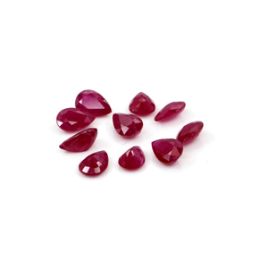 Rubis naturels non traités du Mozambique, formes poire calibrées 4x6mm, pierres précieuses de rubis naturelles facettées en vrac pour la fabrication de bijoux, prêtes à l'emploi - Product Image 1