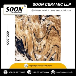 Best Selling Digital Printed Inferno Gold 600x600 Matte Porcelain Floor Tiles Rustic Design Non-Slip Exterior Use From India - Product Image 3