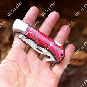 Couteau pliant tactique le plus vendu avec lame en acier Damas, manche en bois Pakka, taille personnalisable, support ODM, utilisation en extérieur - Product Image 5