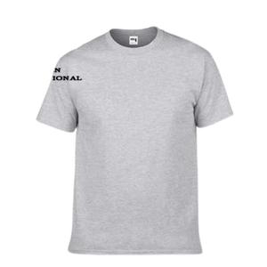 T-shirt homme gris à manches courtes, 100% coton jersey, col rond, coupe classique, respirant, logo imprimé sur la manche gauche - Product Image 1