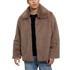 Veste Courte Homme Style Revers en Fausse Fourrure – Manteau Chaud et Doux - Product Image 1