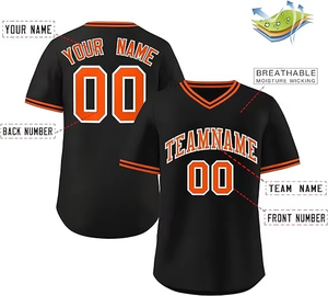 <b>Baseball</b> Jersey 100%Polyester Breathable V Neck Short Sleeve Sublimation Sports Shirt Lightweight Practice Club Team Jersey - Product Image 5