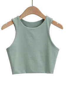 Top Deportivo Corto Personalizado con Logotipo para Mujer, Top Deportivo de Cuello Alto para Gimnasio, Chaleco Deportivo Informal al por Mayor - Product Image 5