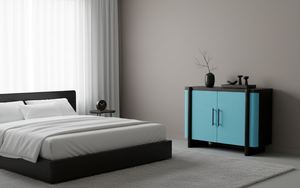 Aparador Moderno de 2 Puertas de Roble Macizo para Sala de Estar, Resistente al Agua, Diseño Minimalista, Ecológico - Product Image 4