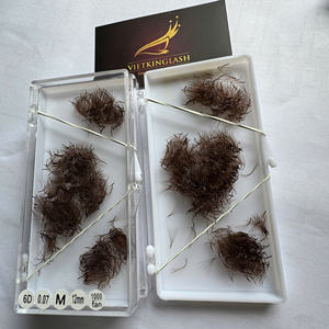 Extensiones de Pestañas de Pelo Sintético Marrón al por Mayor, Bandejas de Pestañas 0.07 Mix, Base Puntiaguda, Abanicos de Volumen Pre-hechos, Color Chocolate Oscuro - Product Image 5