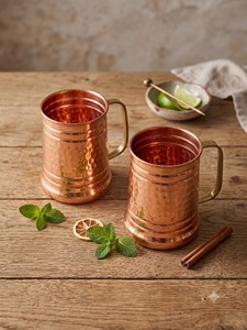 Taza Clásica Moscow Mule de Cobre Puro con Acabado Martillado, Hecha a Mano, Reutilizable, para Bar, Restaurante, Hogar, Fiesta, ILAHI's Uttar - Product Image 3
