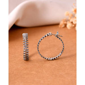 Pendientes de Aro Finos y Ligeros de Plata Meera Jaipur de la India, Modelo MTER545 - Product Image 3