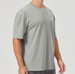 เสื้อยืดโอเวอร์ไซส์ผู้ชาย ผ้าฝ้าย 100% ทรงหลวม ใส่สบาย หนานุ่ม  ลายเรียบ  ปรับแต่งได้ตามต้องการ - Product Image 1
