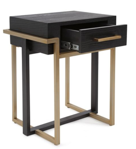 Mesa Consola Moderna con Base de Patas de Teca Negra y Cajones para Dormitorio de Hotel o Sala de Estar - Product Image 2
