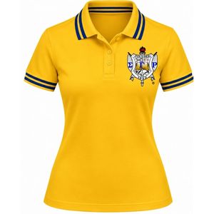 Camiseta Polo Sigma Gamma Rho Amarilla para Mujer, Cuello Redondo, Manga Corta, Letras Griegas, Ropa de Moda para Hermandades, Prenda Deportiva Informal para Golf - Product Image 1
