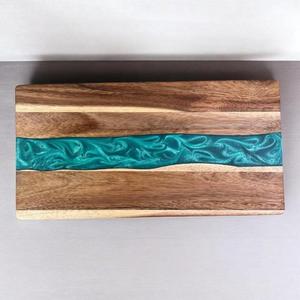 Planche à découper rectangulaire en acacia de luxe, planche à découper décorative pour la cuisine, planche à découper artisanale pour la préparation des aliments, durable, passe au lave-vaisselle, idéale pour servir - Product Image 3