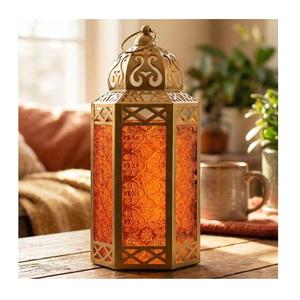 Faroles Decorativos Marroquíes de Metal con Efecto Latón, Ideales para la Decoración de Eid y Ramadán - Product Image 1