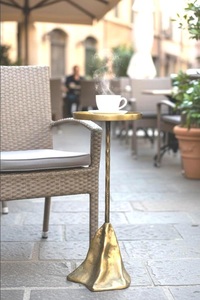 Luxury Sculptural Accent Table Artistic Flow Base Slim Stem Design Elevated Round Top Statement Piece for Contemporary Interiors - Product Image 3