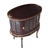 Table basse antique avec plateau de service, table centrale en bois pour la décoration intérieure de salon de style français et mobilier de maison