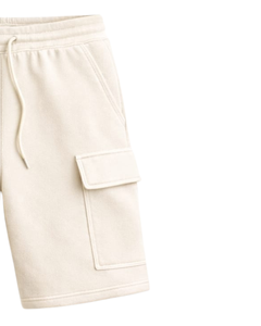 กางเกงขาสั้นคาร์โก้สีเบจสำหรับผู้ชาย เอวยางยืด มีเชือกผูก สไตล์ลำลอง สตรีทแวร์ กระเป๋าหลายช่อง กางเกงขาสั้นฤดูร้อน รับทำโลโก้ตามสั่ง ผู้ผลิต OEM - Product Image 2