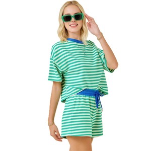 Conjunto de Camiseta y Pantalones Cortos de Algodón para Mujer, Estilo Simple y Único, Marca Zavi Sports, con Cordón Ajustable, Informal - Product Image 4