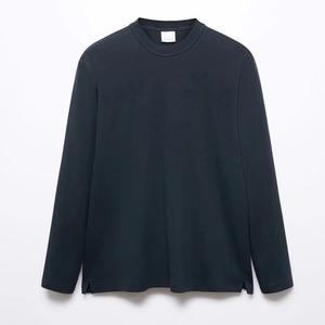 Suéter de Punto para Hombre, Cuello Redondo, Color Sólido, Corte Regular, Manga Larga, Estilo Minimalista, Ropa de Otoño - Product Image 2