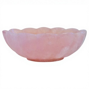 ชามเสิร์ฟทรงกลมลายร่องหินอ่อนสีชมพู ทนไฟ สำหรับห้องครัว ห้องรับประทานอาหาร วิลล่า ห้องนั่งเล่น ตกแต่งผนัง - Product Image 1