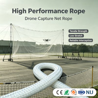 Cordon en filet tressé en para-aramide durable, résistant à l'abrasion, pour la protection anti-drone et les systèmes de déploiement répétitif