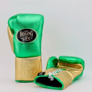 ไม่มีมวยไม่มีชีวิต ถุงมือชกมวยแบบสั่งทำพิเศษ สีเขียวทองพิมพ์ลาย Canelo พร้อมเชือกผูก คุณภาพพรีเมียม สำหรับขาย - Product Image 6