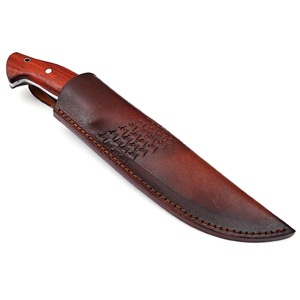 Handmade Forged Hunting Skinning Camping Knife <b>Hammered</b> Black Stainless Steel Blade Wooden Handle OEM High Quality Industrial - Product Image 3