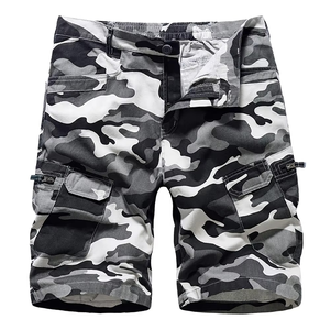 Wholesale Custom Men's Cargo Shorts Pull Rope Stretch Waist Street Casual Training Casual Pants Summer Camouflage Shorts - Product Image 1