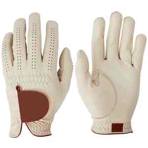 Gants de golf pour droitiers et gauchers, blancs, pour femmes et hommes, avec logo personnalisé, marqueur de balle magnétique, antidérapants, en cuir véritable Cabretta, gants de sport - Product Image 2